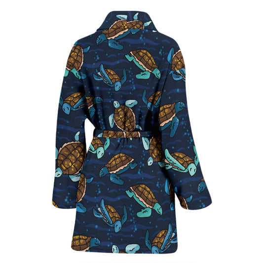 Sea Turtle Print Design LKS3011 Women Bathrobe