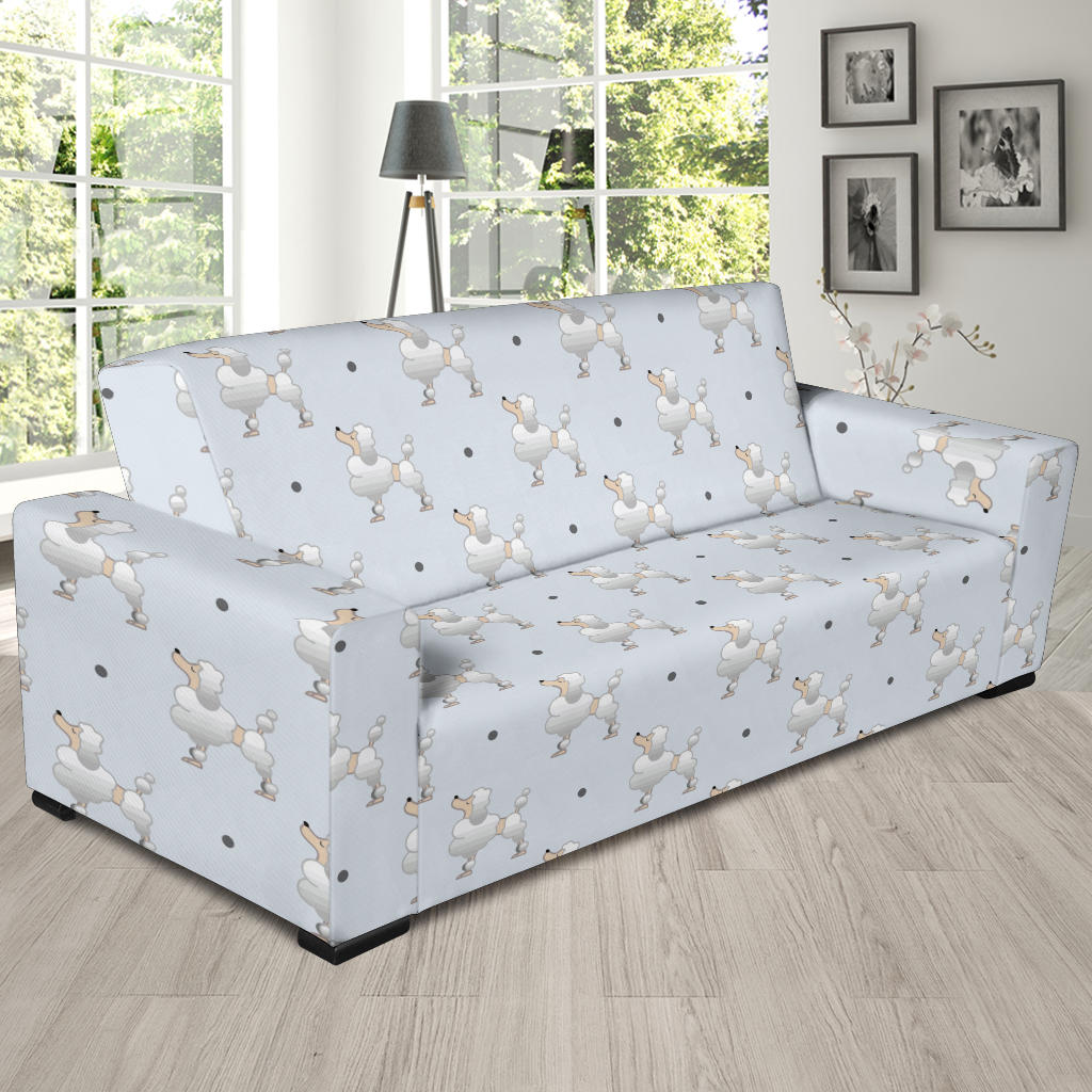 Poodle Pattern Print Design A05 Sofa Slipcover
