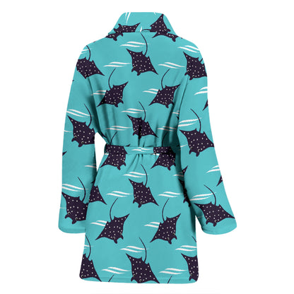 Manta Ray Print Design LKS403 Women Bathrobe