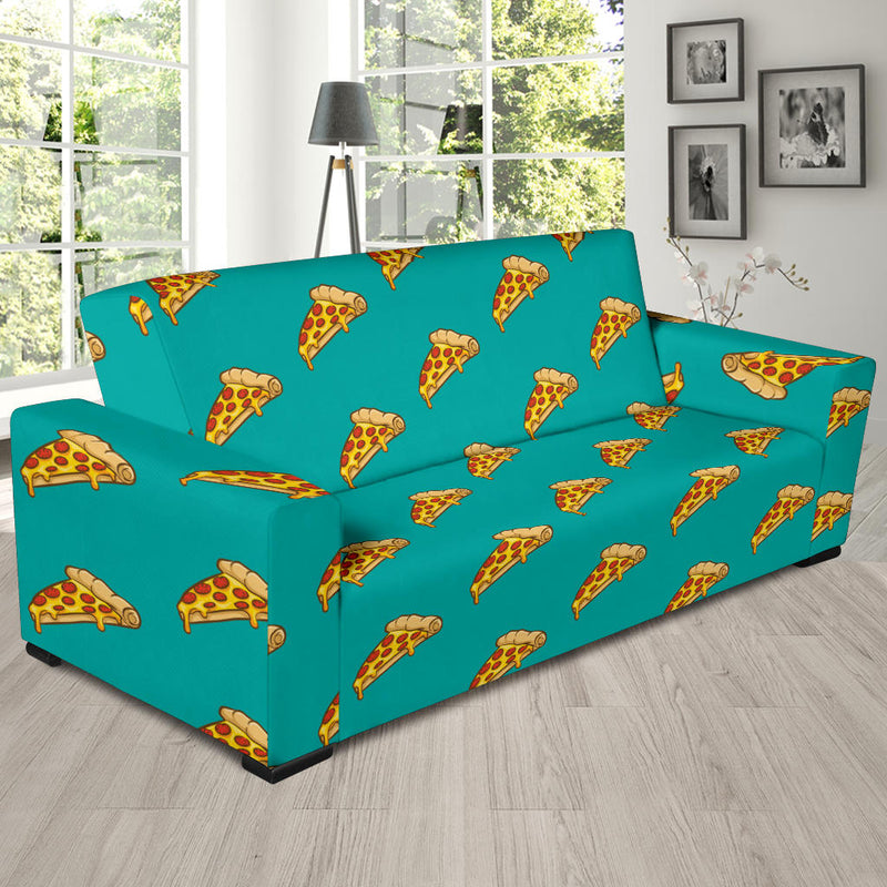 Pizza Pattern Print Design A03 Sofa Slipcover