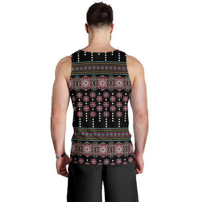Ethnic Dot Style Print Pattern Men Tank Top