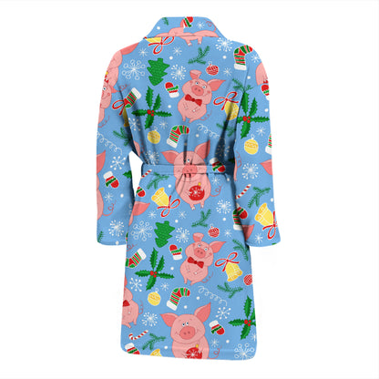 Pig Print Design LKS404 Men Bathrobe