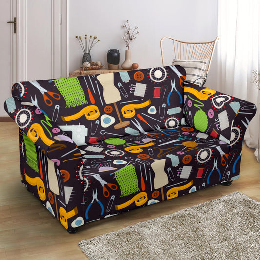 Sewing Equipment Print Design LKS308 Loveseat Couch Slipcover