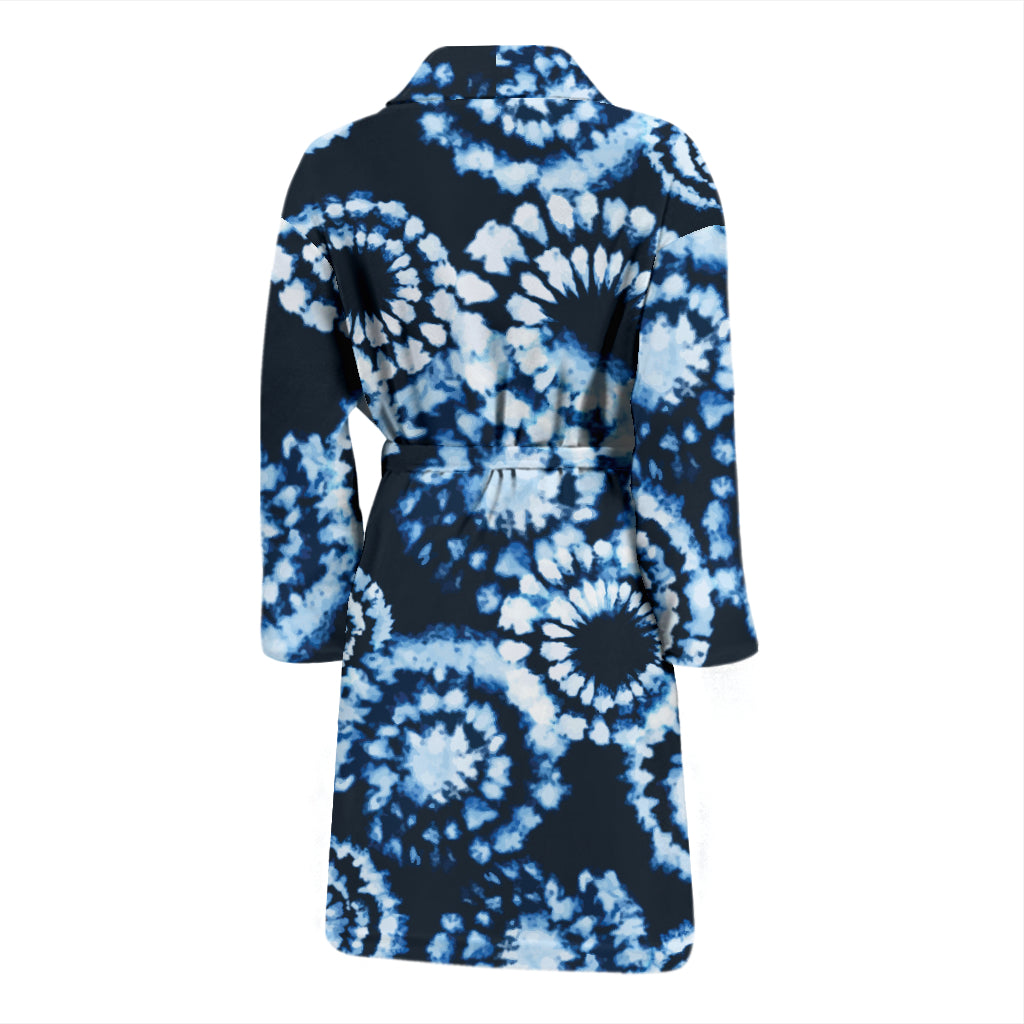 Tie Dye Dark Blue Print Design LKS306 Men Bathrobe