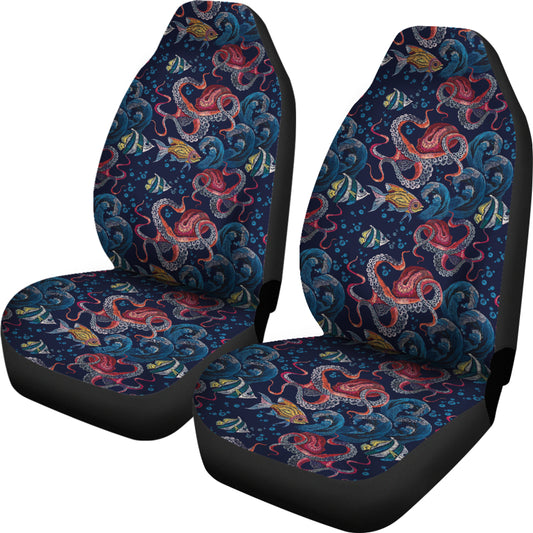 Underwater Giant Squid Print Design LKS302 Car Seat Covers