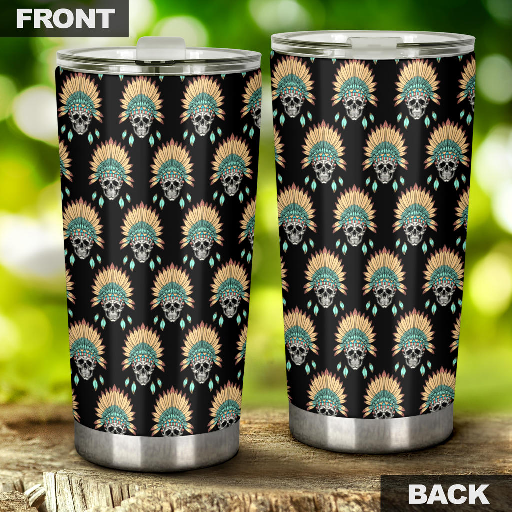 American indian Skull Pattern Tumbler