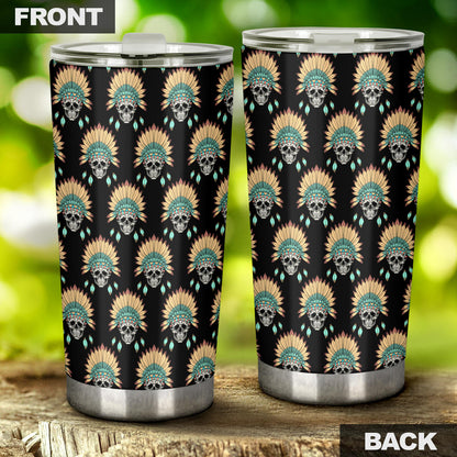 American indian Skull Pattern Tumbler