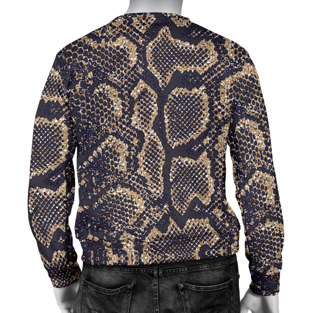 Snake Skin Pattern Print Men Long Sleeve Sweatshirt
