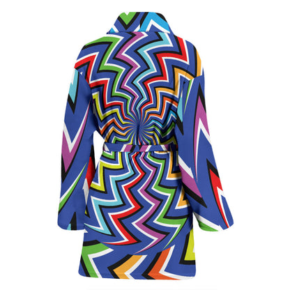Optical illusion Pattern Print Design A02 Women Bathrobe