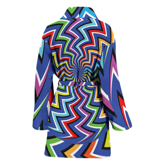 Optical illusion Pattern Print Design A02 Women Bathrobe