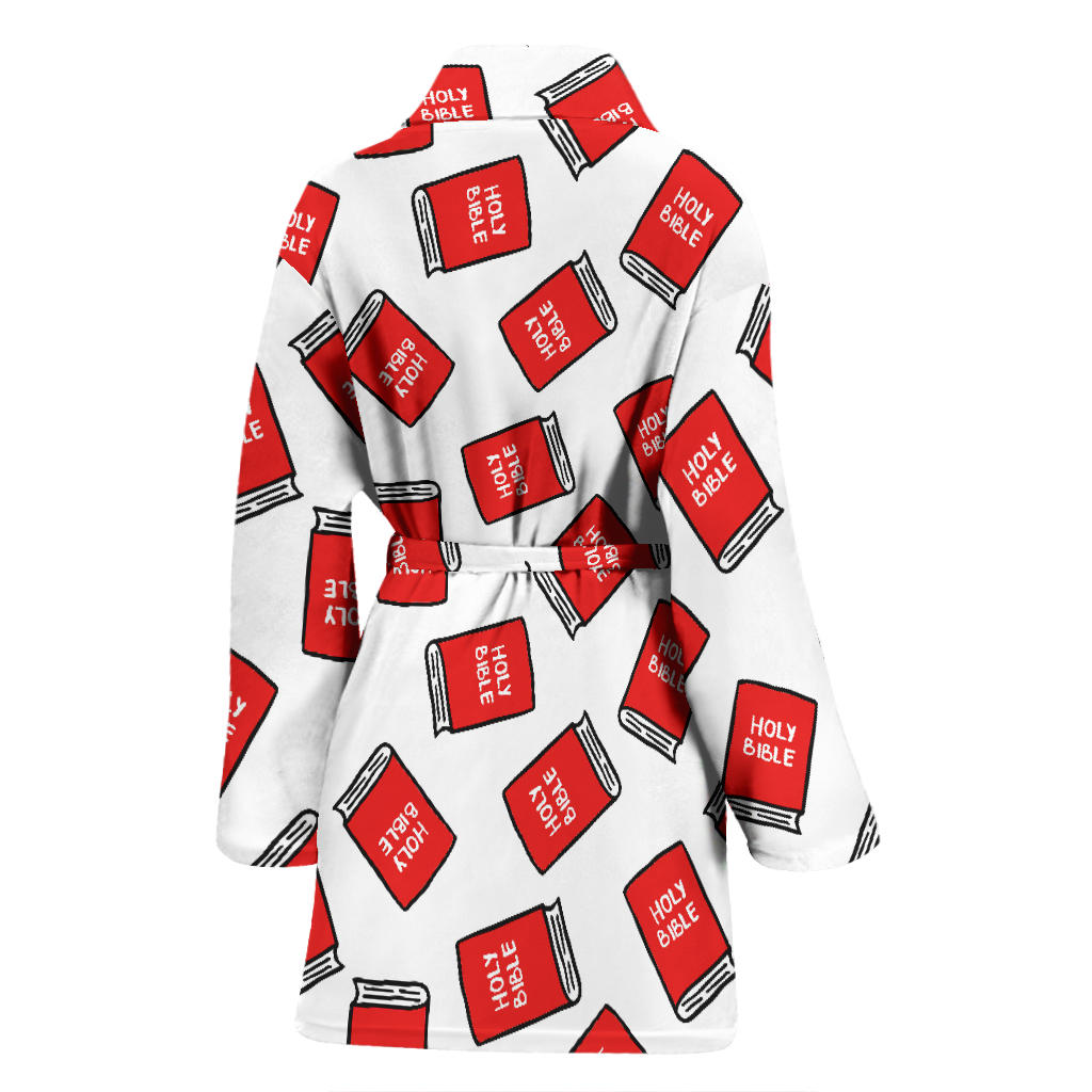 Bible Pattern Print Design 03 Women Bathrobe