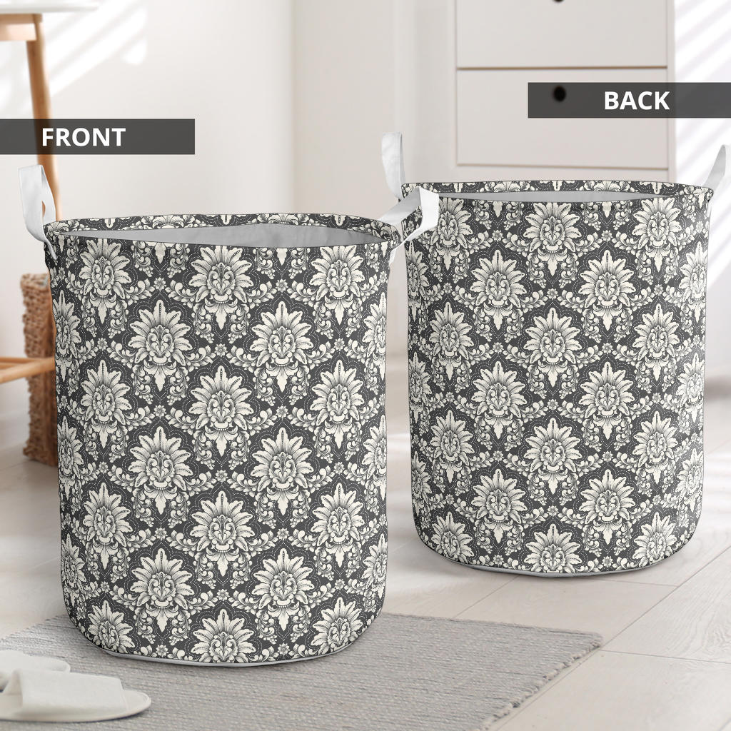Damask Elegant Print Pattern Laundry Basket