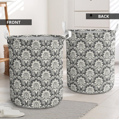 Damask Elegant Print Pattern Laundry Basket