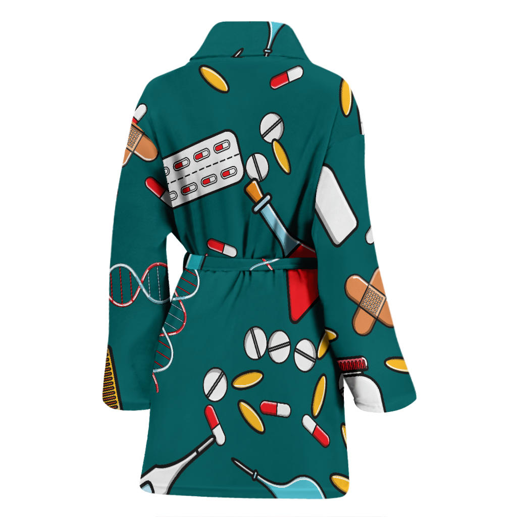 Nurse Pattern Print Design A05 Women Bathrobe