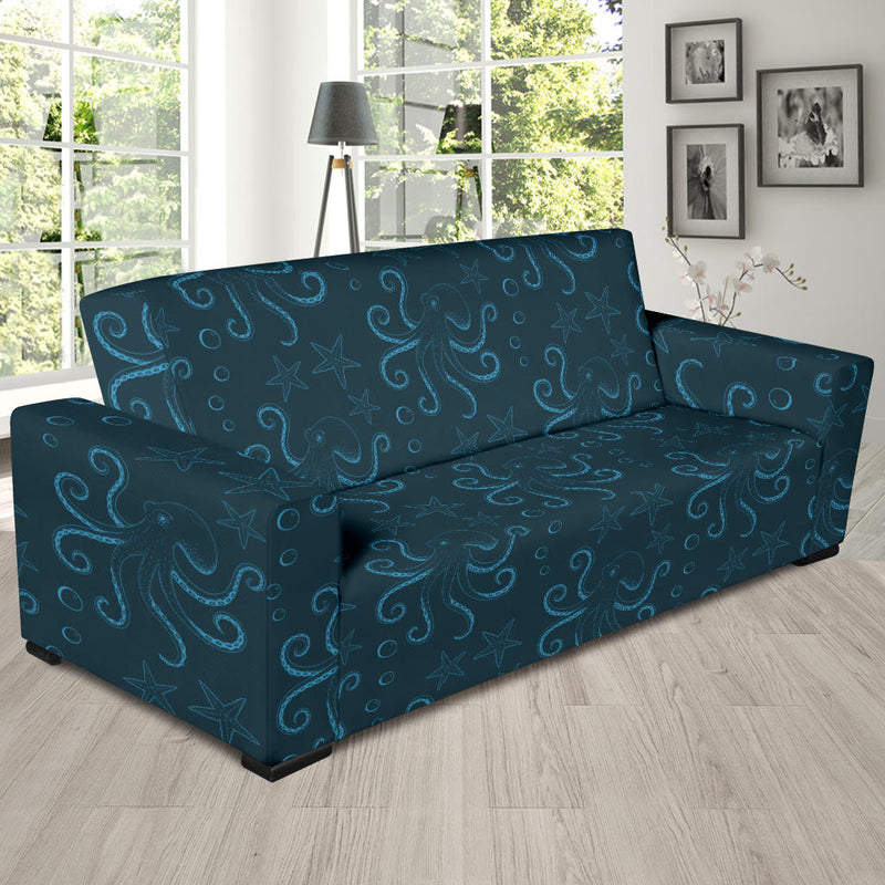 Octopus Pattern Print Design A05 Sofa Slipcover