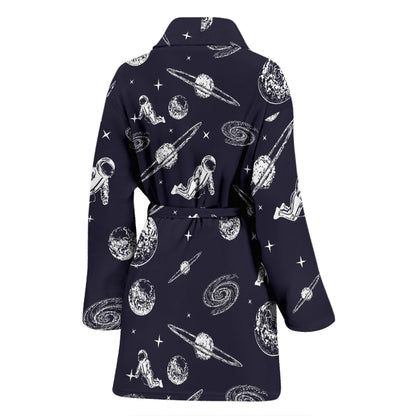 Space Astronaut Print Design LKS302 Women Bathrobe