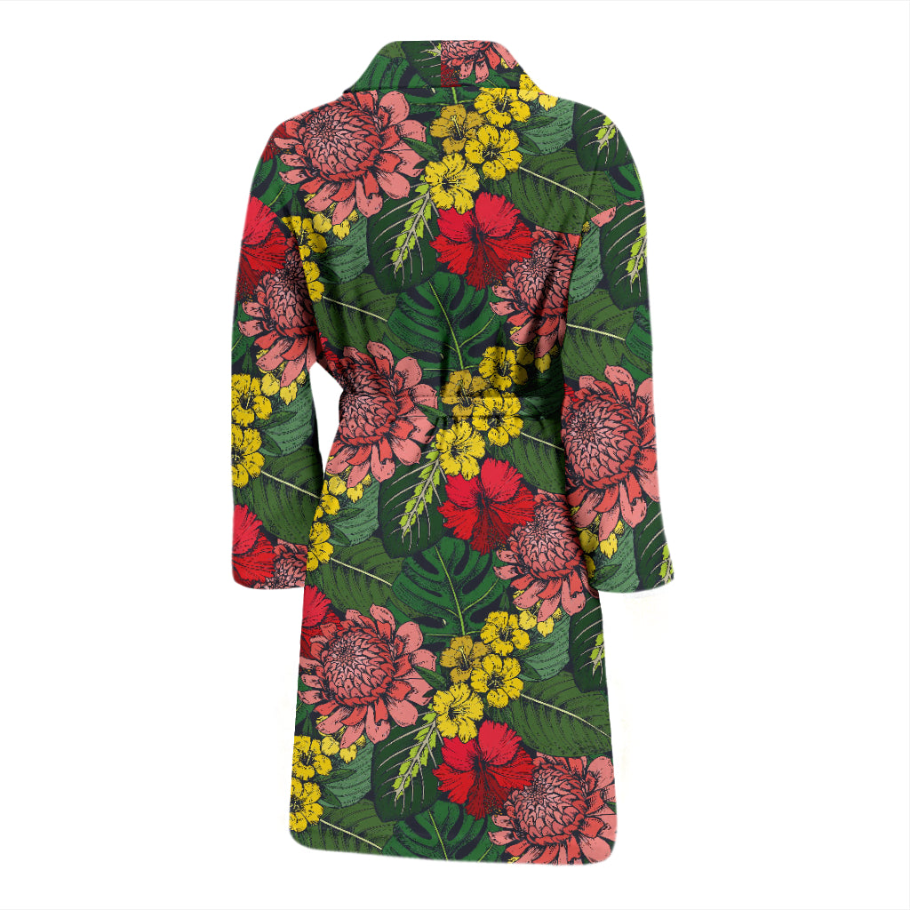 Summer Floral Print Design LKS305 Men Bathrobe