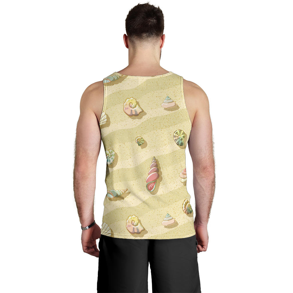 Beach with Seashell Theme Men Tank Top