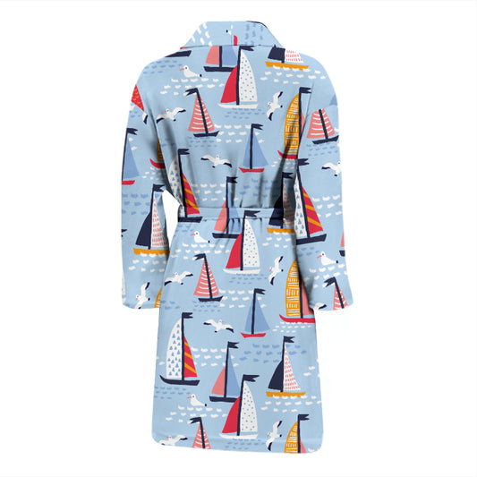 Sailboat Print Design LKS304 Men Bathrobe