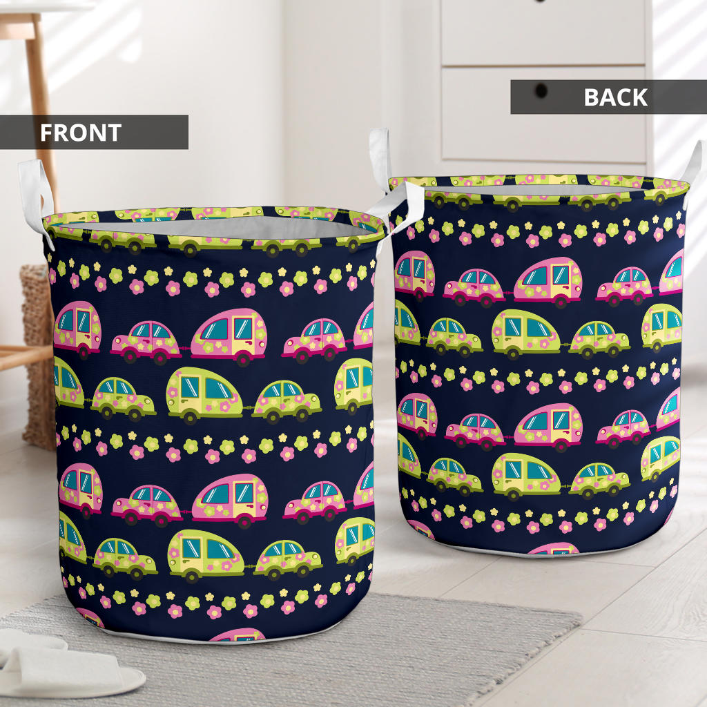 Camper Cute Camping Design No 3 Print Laundry Basket