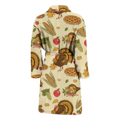 Thanksgiving Print Design LKS302 Men Bathrobe