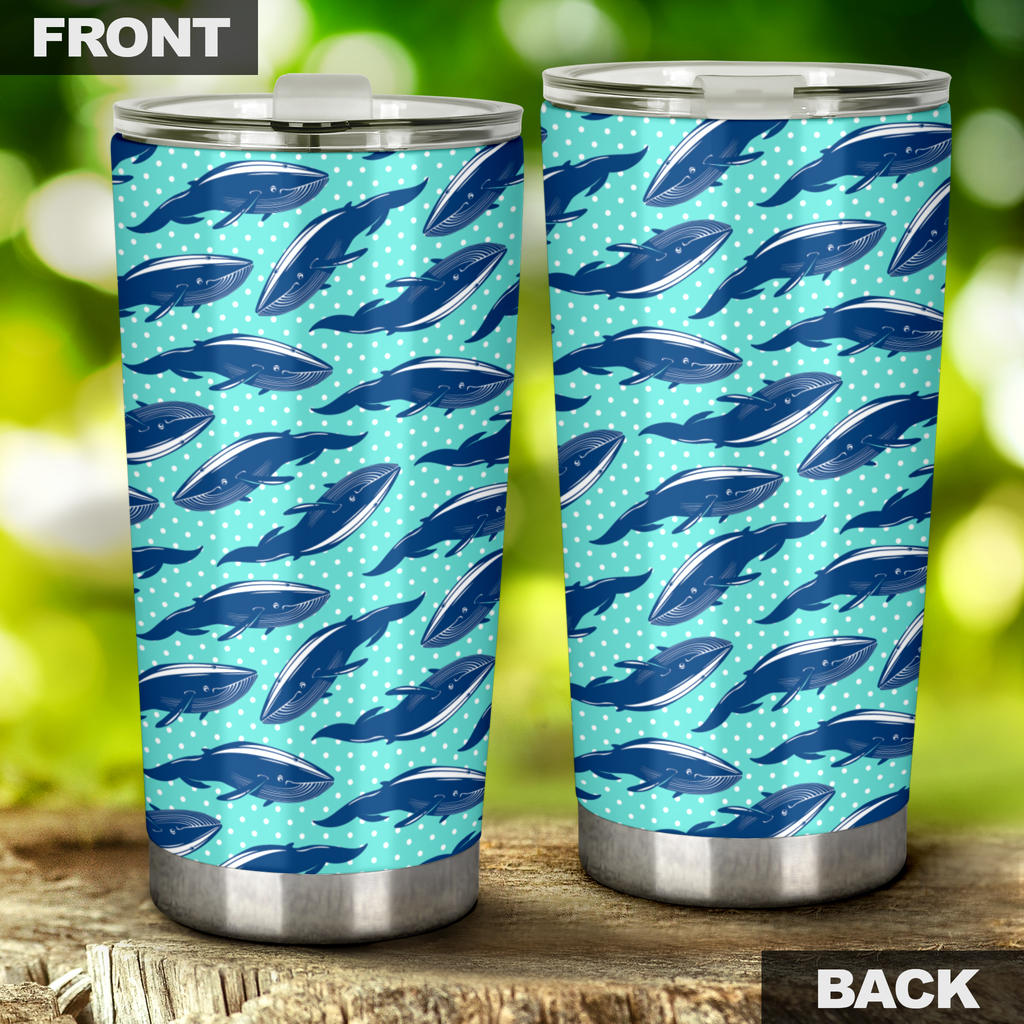 Whale Polka Dot Design Themed Print Tumbler