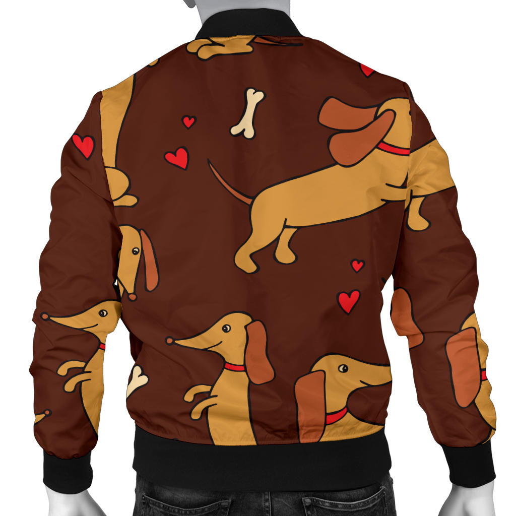 Dachshund Happy Print Pattern Men Bomber Jacket