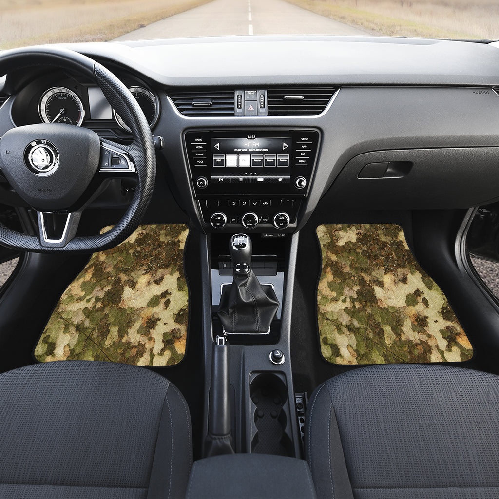 Camo Realistic Tree Texture Print Car Floor Mats Front Back