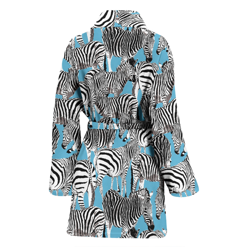 Zebra Print Design LKS305 Women Bathrobe