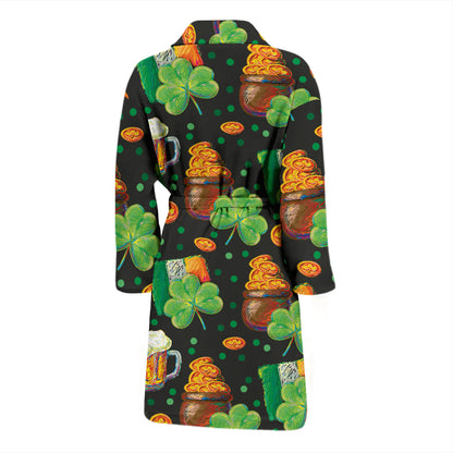 St Patricks Day Print Design LKS303 Men Bathrobe