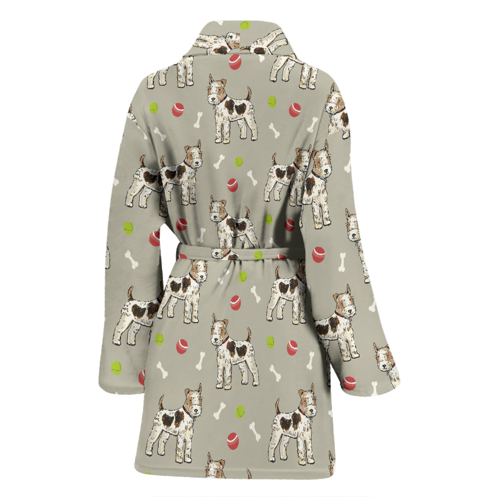 Toy Fox Terriers Print Design LKS301 Women Bathrobe