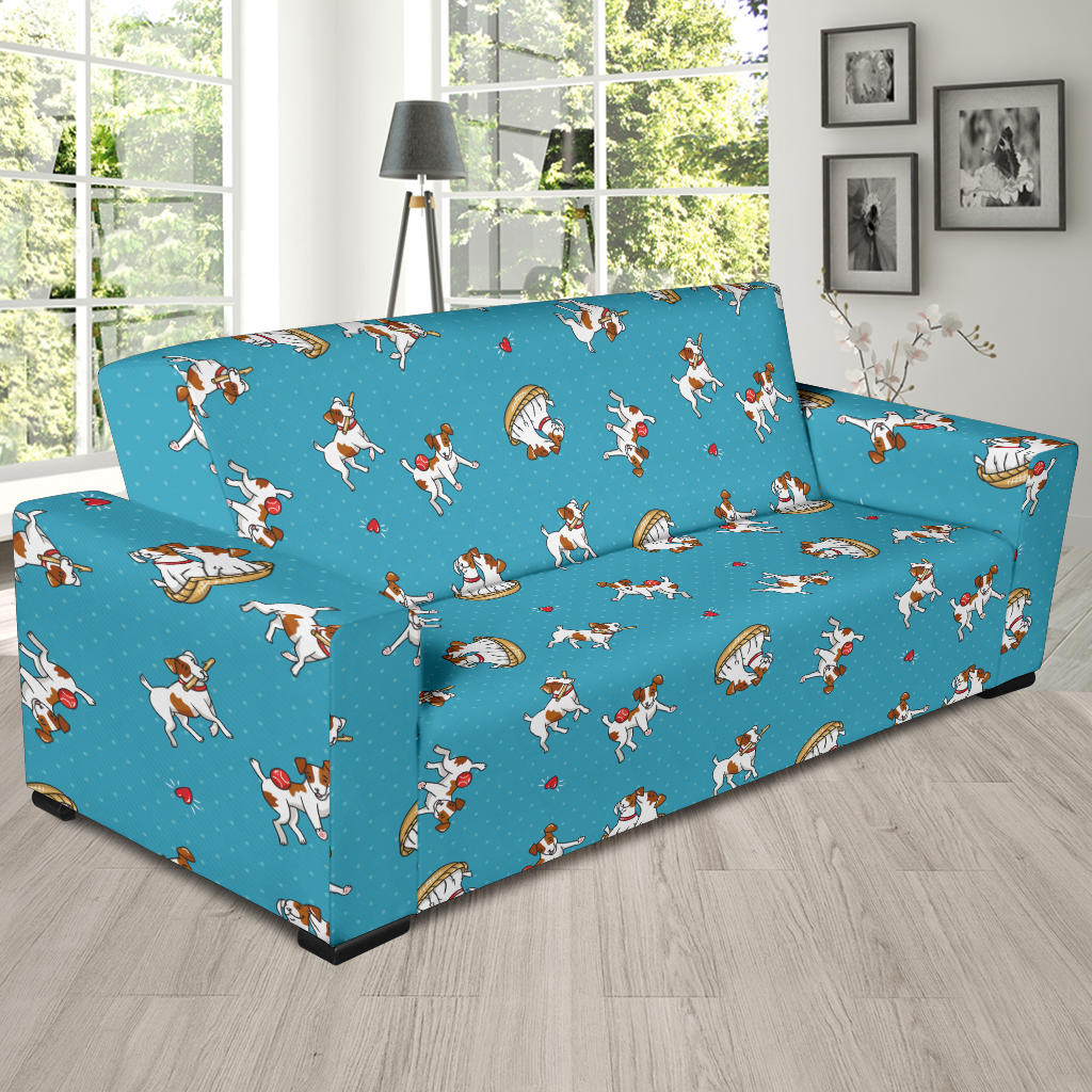 Russell Terriers Playing Print Design LKS305 Sofa Slipcover