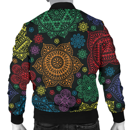 Chakra Mandala Print Pattern Men Bomber Jacket
