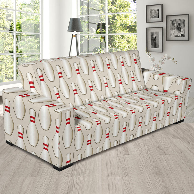 Bowling Pin Pattern Print Design 01 Sofa Slipcover