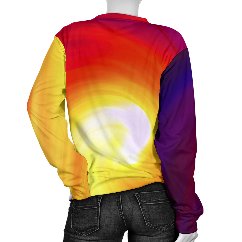 Vortex Twist Swirl Flame Themed Women Long Sleeve Sweatshirt