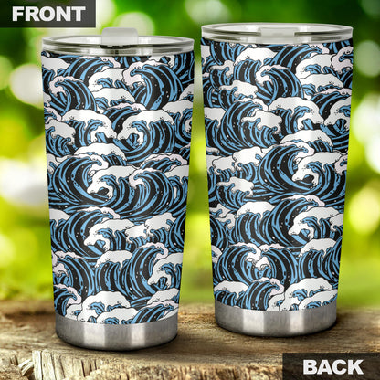 Surf Wave Pattern Print Tumbler