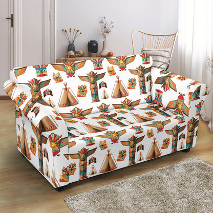 Totem Native Print Design LKS303 Loveseat Couch Slipcover