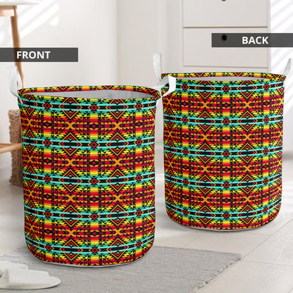 Kente Red Design African Print Laundry Basket
