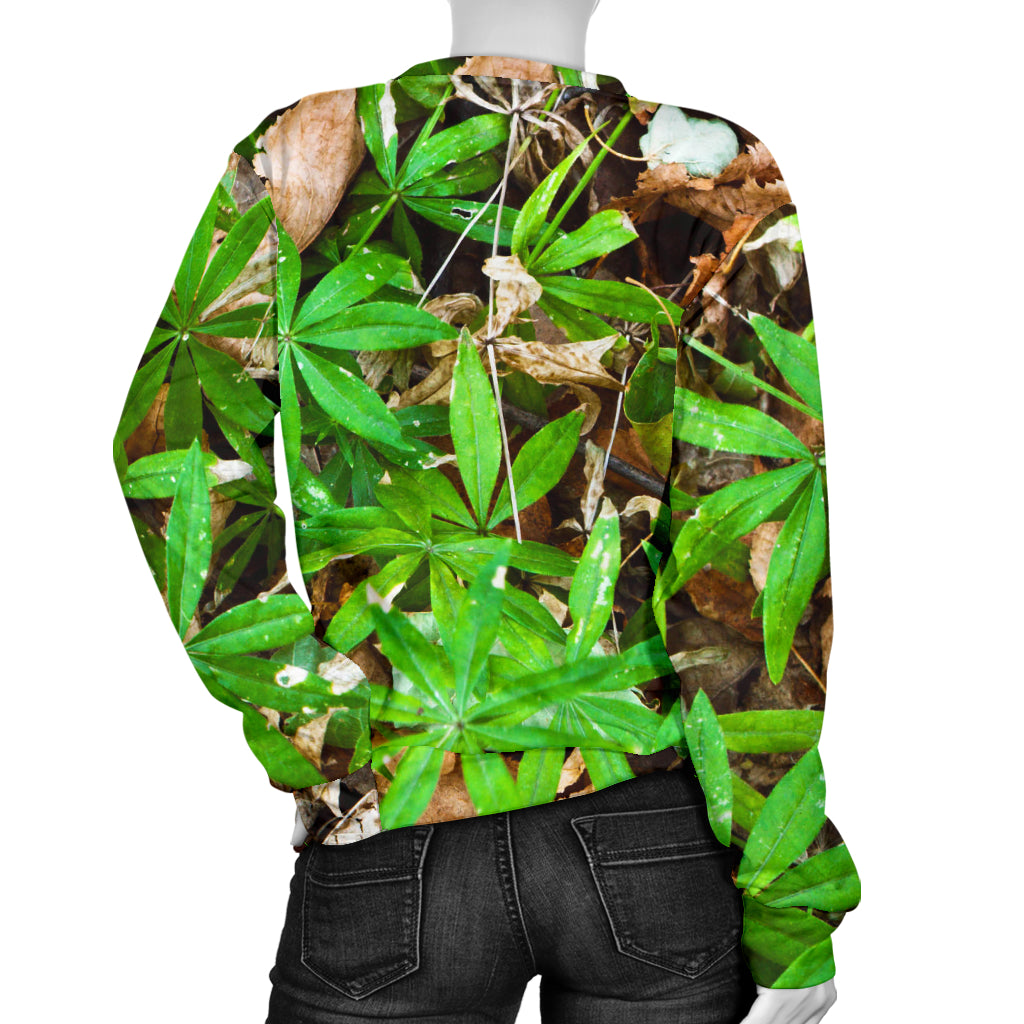 Camouflage Realistic Tree Fresh Print Women Long Sleeve Sweatshirt