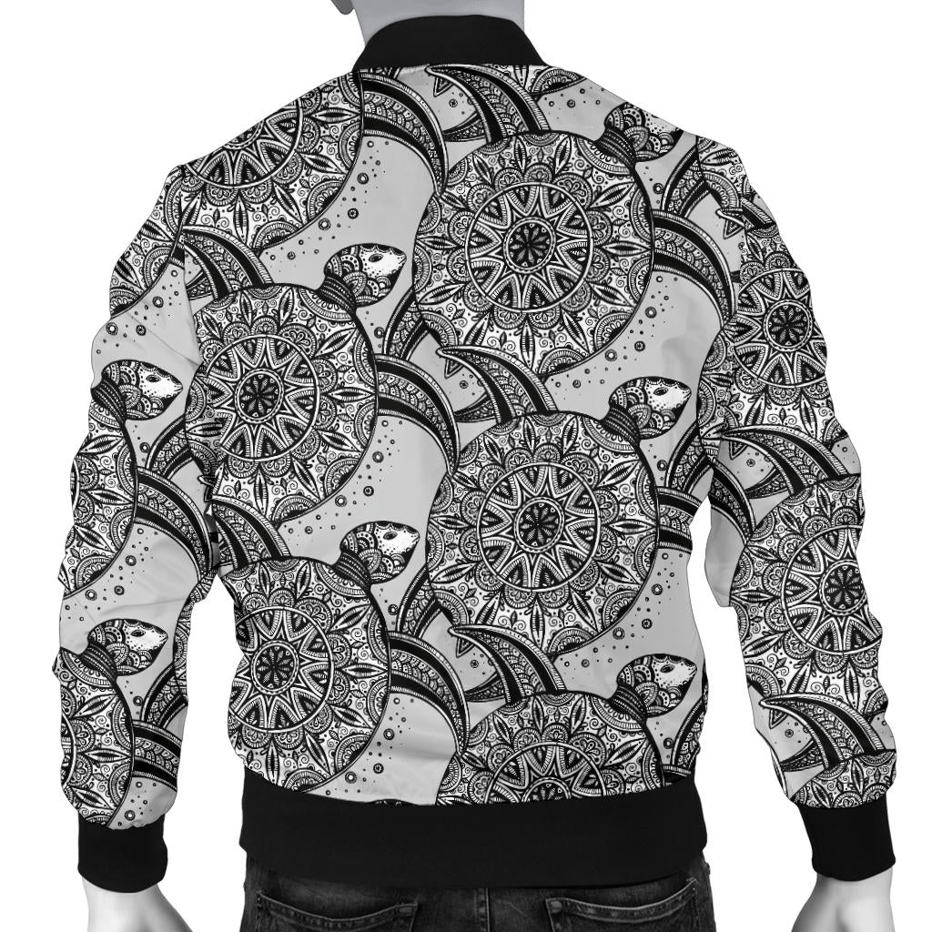 Tribal Turtle Polynesian Themed Print Men Bomber Jacket