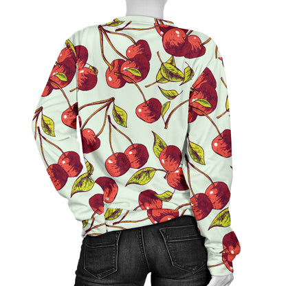 Cherry Hand Draw Women Long Sleeve Sweatshirt