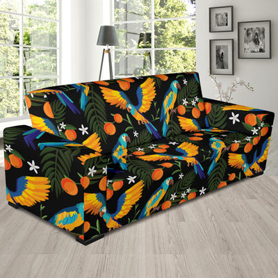 Macaw Pattern Print Design 03 Sofa Slipcover