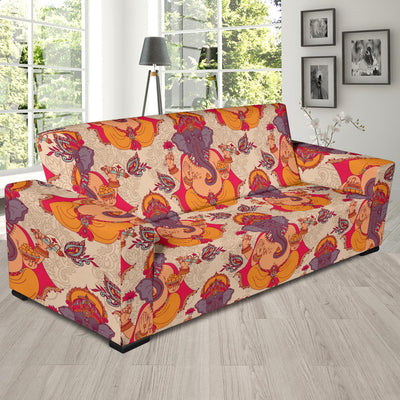 Ganesha Indian Pattern Print Design 02 Sofa Slipcover