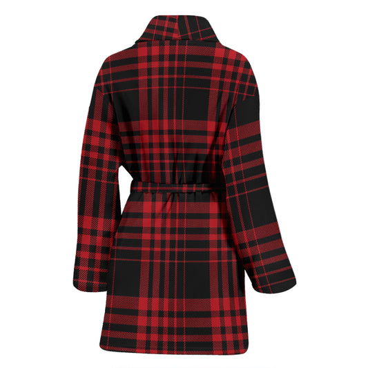 Tartan Red Black Print Design LKS303 Women Bathrobe