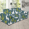 Llama Cactus Pattern Print Design 03 Sofa Slipcover