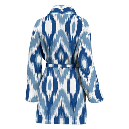 Ikat Pattern Print Design 03 Women Bathrobe