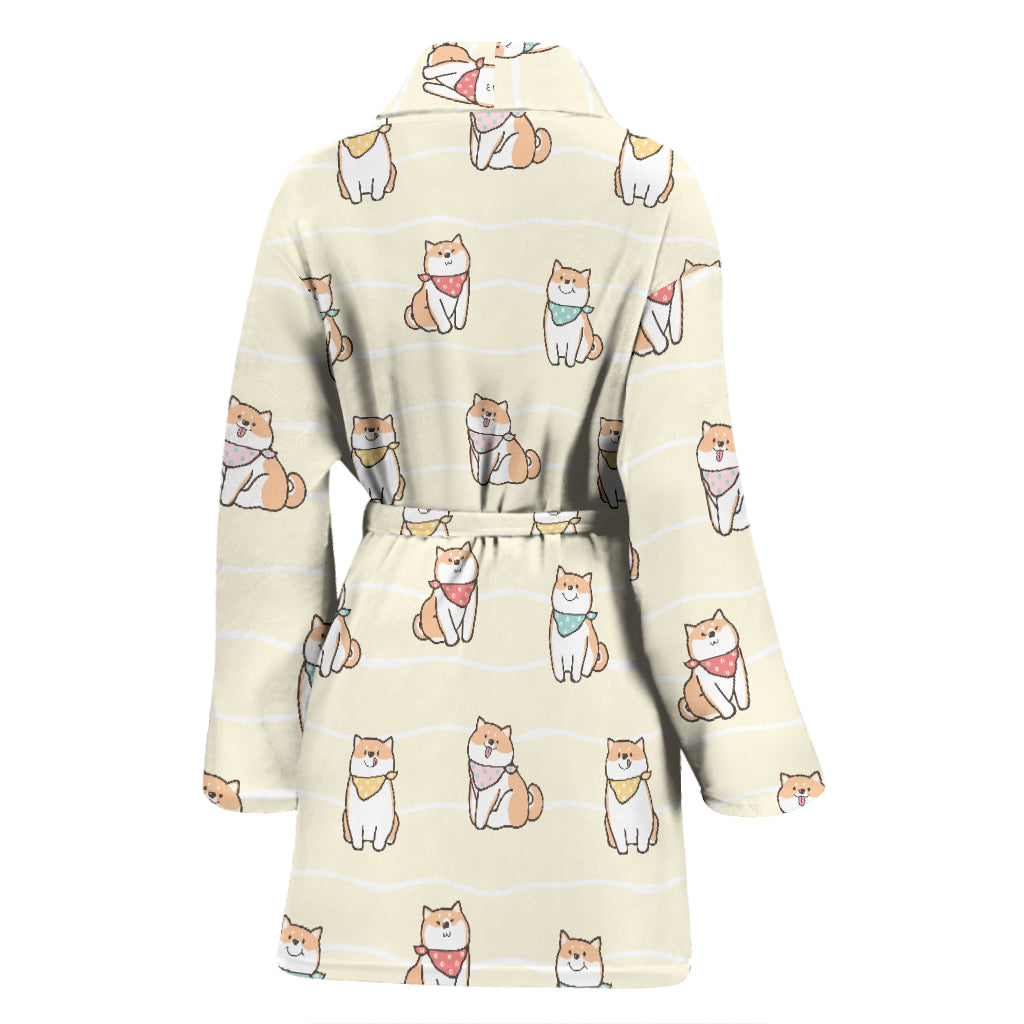 Shiba Inu Print Design LKS306 Women Bathrobe