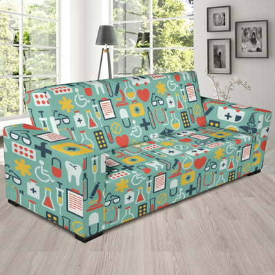 Medical Pattern Print Design 02 Sofa Slipcover