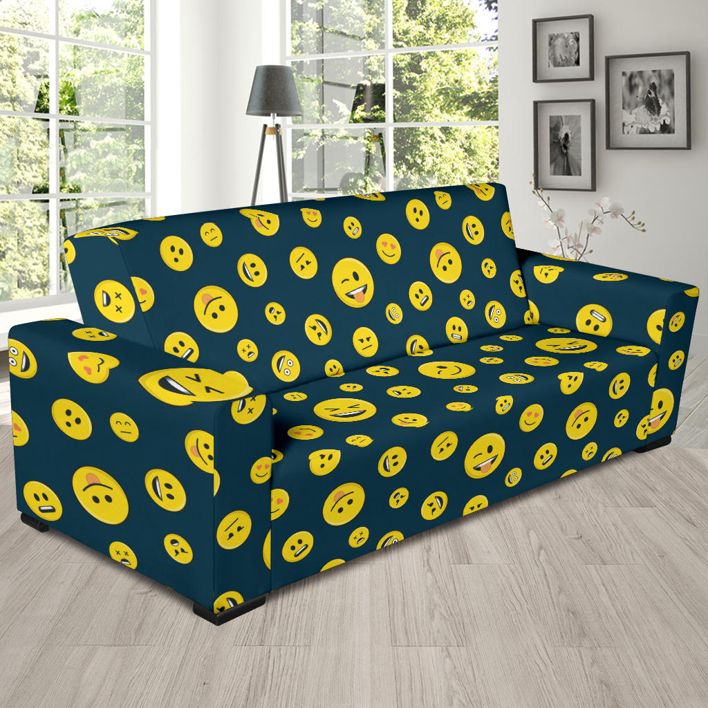 Smiley Face Emoji Print Design LKS301 Sofa Slipcover
