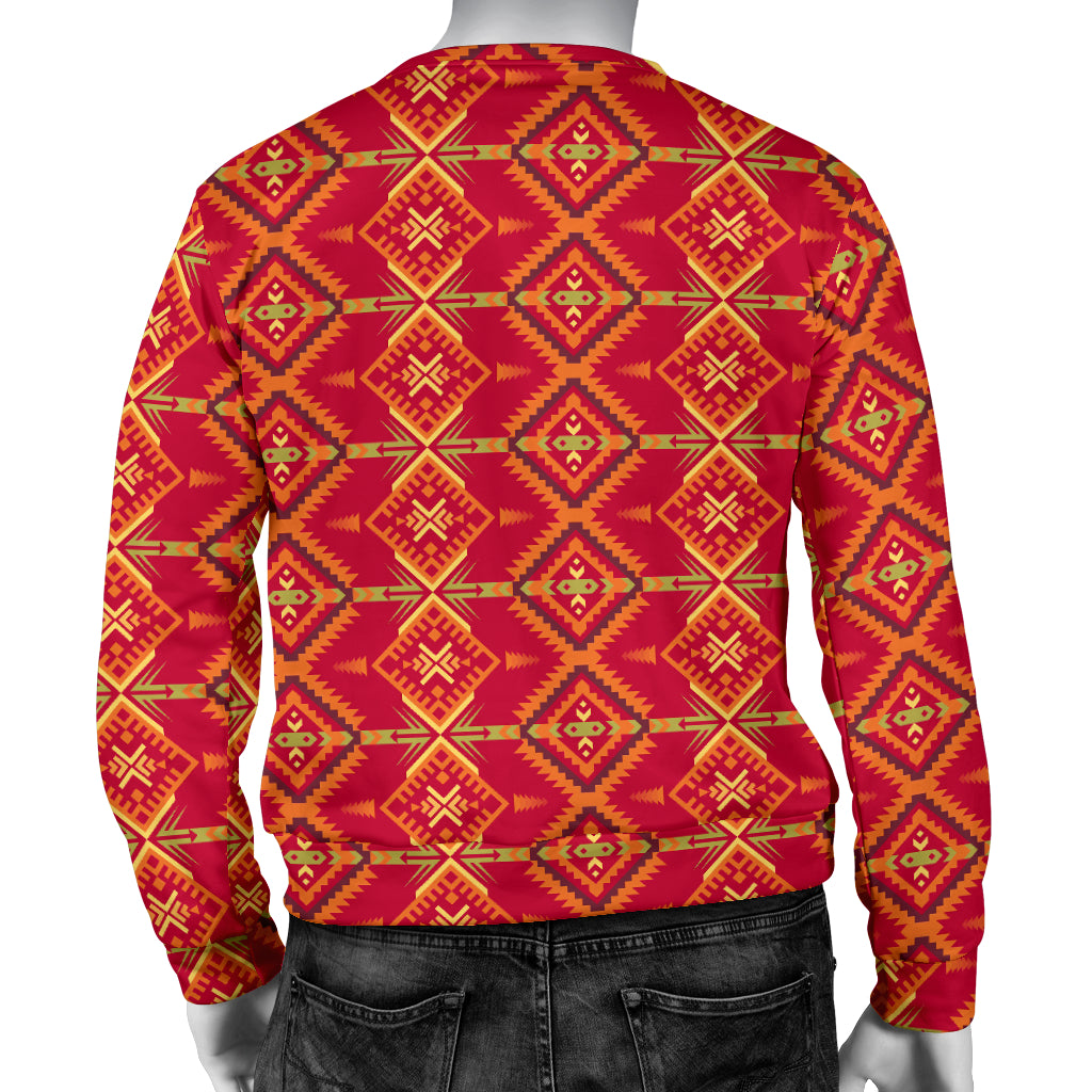 Southwest Aztec Design Themed Print Men Long Sleeve Sweatshirt